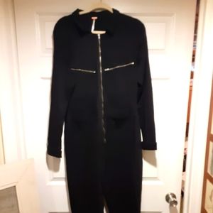 Free people lenox black jumpsuit xl